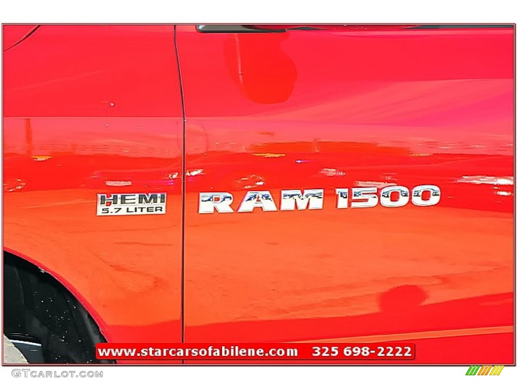 2012 Ram 1500 Express Quad Cab - Flame Red / Dark Slate Gray/Medium Graystone photo #2