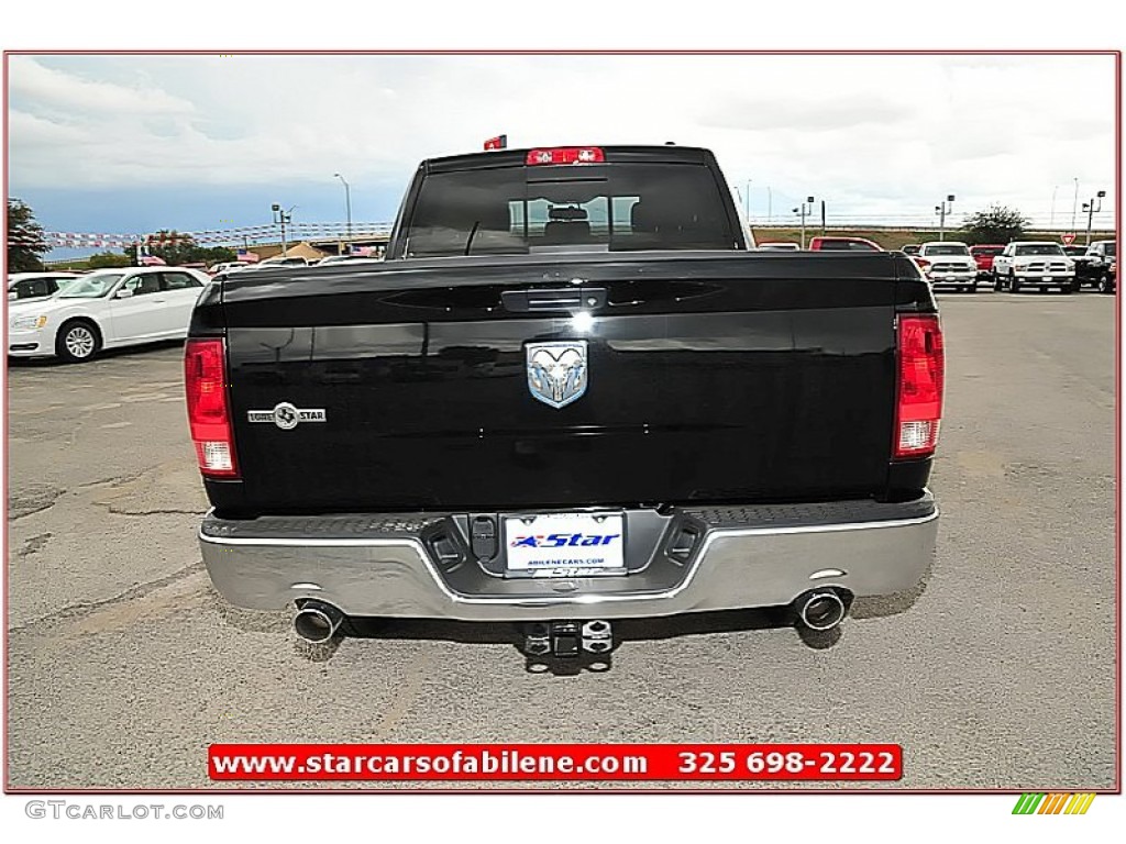 2012 Ram 1500 Lone Star Quad Cab - Black / Light Pebble Beige/Bark Brown photo #5