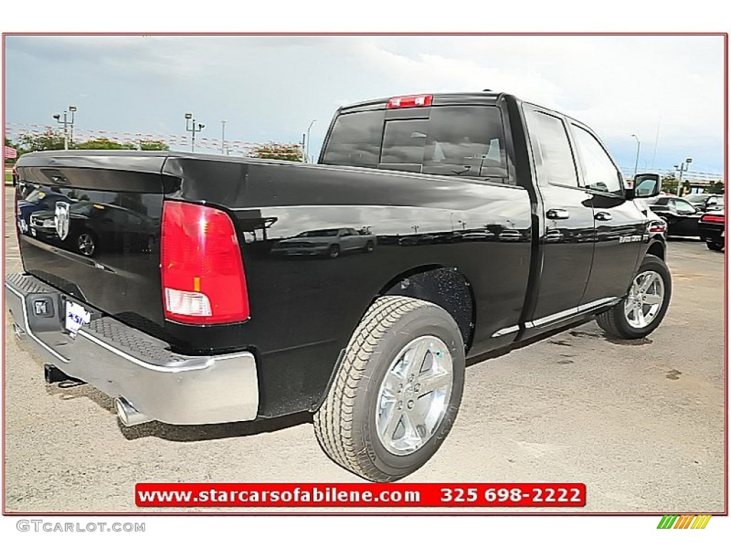 2012 Ram 1500 Lone Star Quad Cab - Black / Light Pebble Beige/Bark Brown photo #7