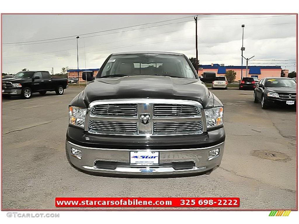 2012 Ram 1500 Lone Star Quad Cab - Black / Light Pebble Beige/Bark Brown photo #10
