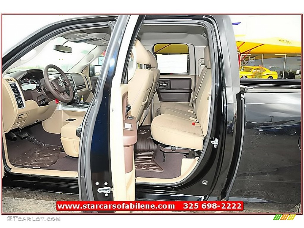 2012 Ram 1500 Lone Star Quad Cab - Black / Light Pebble Beige/Bark Brown photo #19