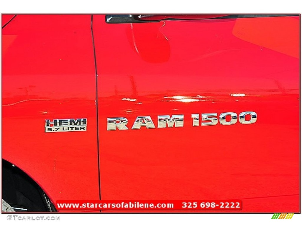2012 Ram 1500 Lone Star Quad Cab - Flame Red / Dark Slate Gray/Medium Graystone photo #2