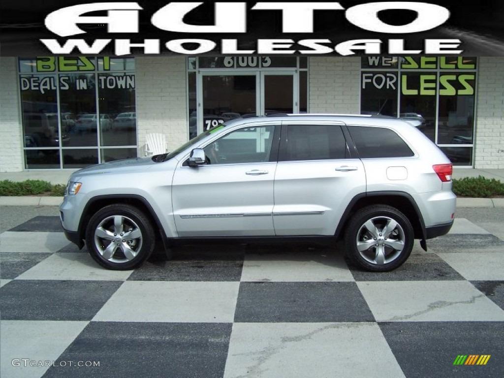 2011 Grand Cherokee Overland - Bright Silver Metallic / Dark Frost Beige/Light Frost Beige photo #1