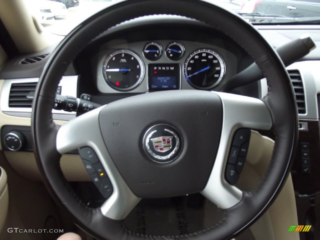 2013 Cadillac Escalade ESV Luxury Cashmere/Cocoa Steering Wheel Photo #71913528