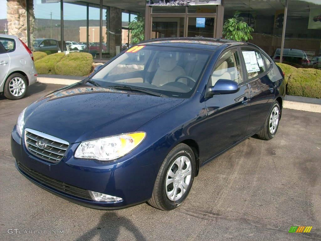 2009 Elantra GLS Sedan - Regatta Blue / Beige photo #1