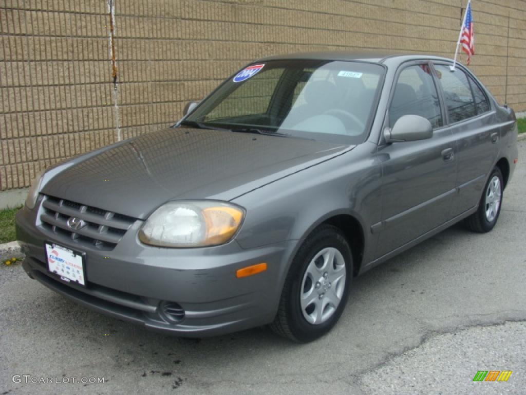 2004 Accent GL Sedan - Stormy Gray / Gray photo #1