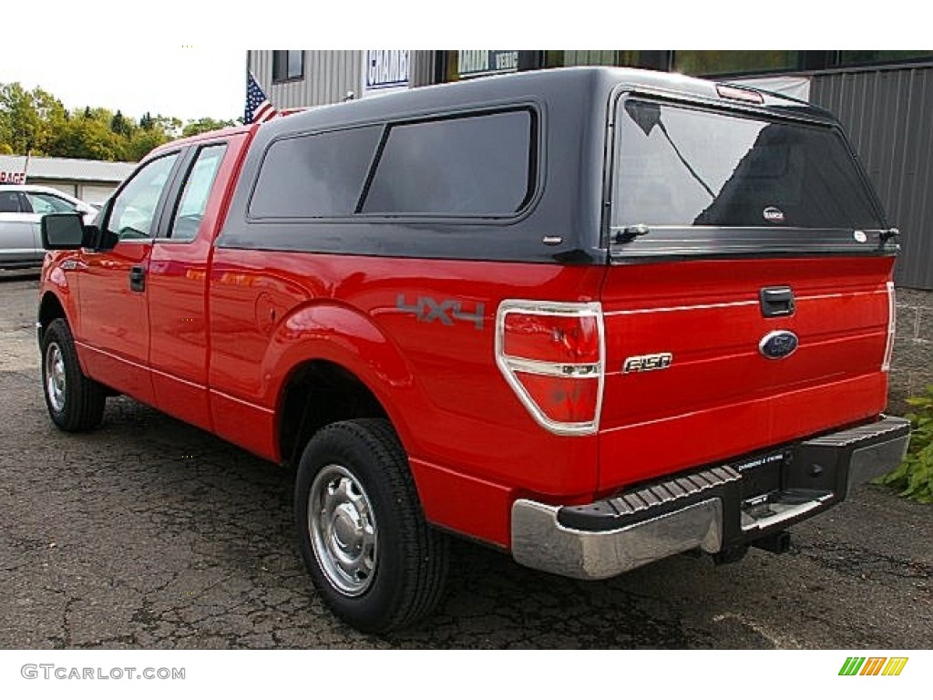 2010 F150 XL SuperCab 4x4 - Vermillion Red / Medium Stone photo #8