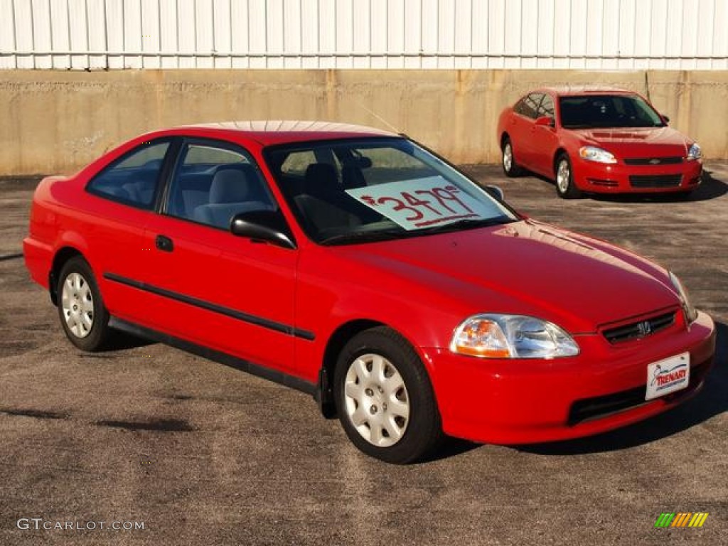 1998 Civic DX Coupe - Milano Red / Gray photo #2