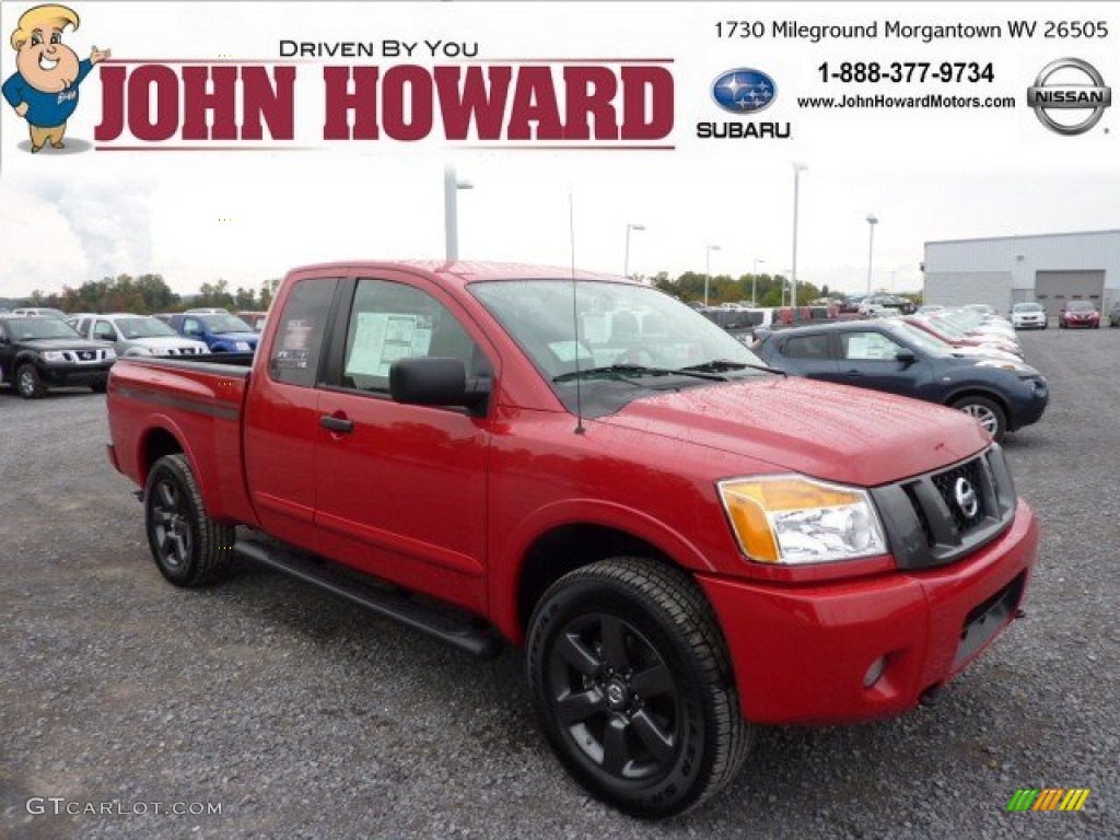 2012 Titan SV King Cab 4x4 - Red Alert / Sport Apperance Gray/Charcoal photo #1