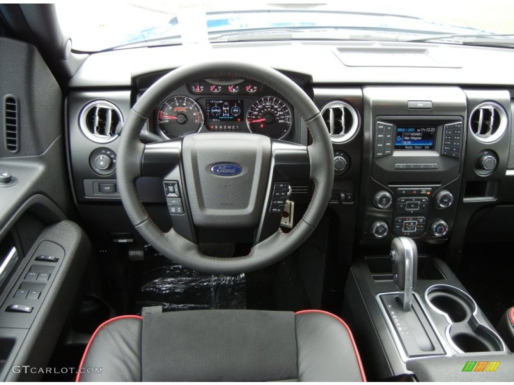 2013 Ford F150 FX2 SuperCab FX Sport Appearance Black/Red Dashboard Photo #71918649