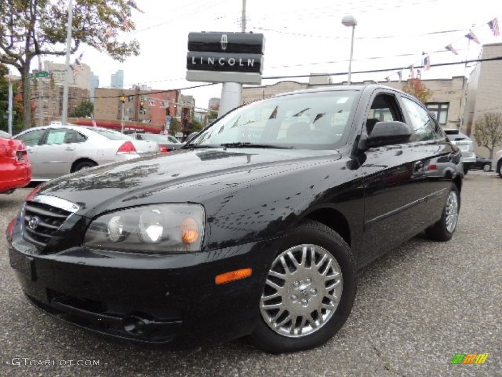 2006 Elantra GLS Sedan - Ebony Black / Gray photo #1