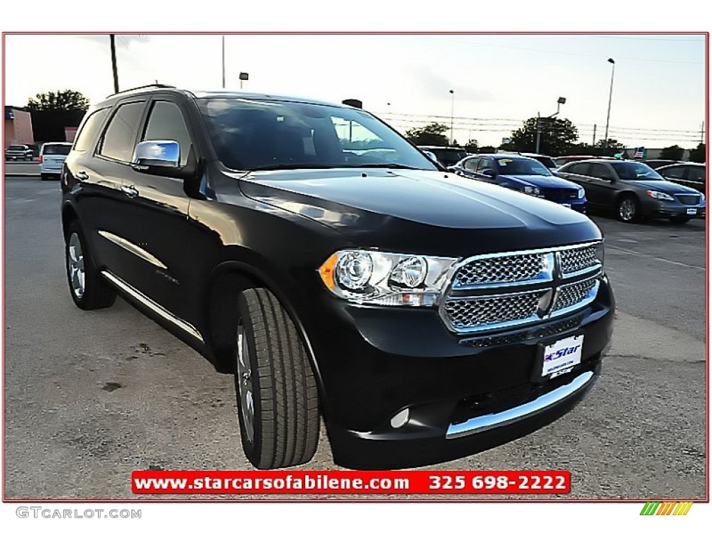 2013 Durango Citadel AWD - Brilliant Black Crystal Pearl / Black photo #7