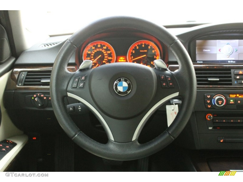 2008 BMW 3 Series 335i Sedan Lemon Dakota Leather Steering Wheel Photo #71925609