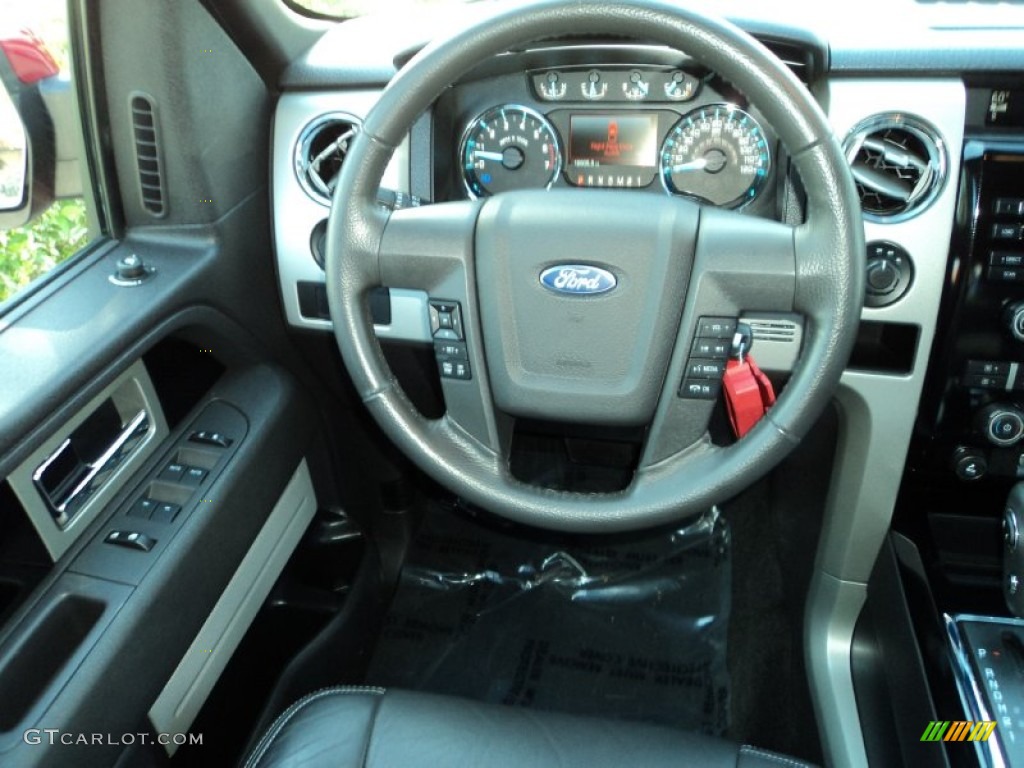 2011 Ford F150 FX4 SuperCrew 4x4 Black Steering Wheel Photo #71928135