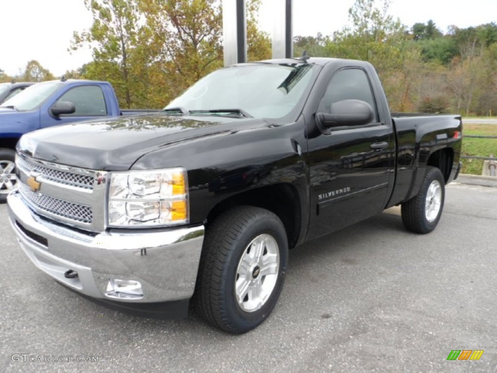 Black 2013 Chevrolet Silverado 1500 LT Regular Cab 4x4 Exterior Photo #71929084