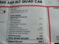  2005 Ram 2500 ST Quad Cab 4x4 Window Sticker