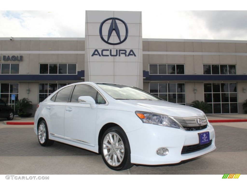 2010 HS 250h Hybrid Premium - Starfire White Pearl / Gray photo #1