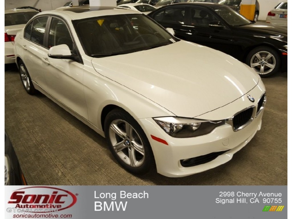 2013 3 Series 328i Sedan - Mineral White Metallic / Black photo #1