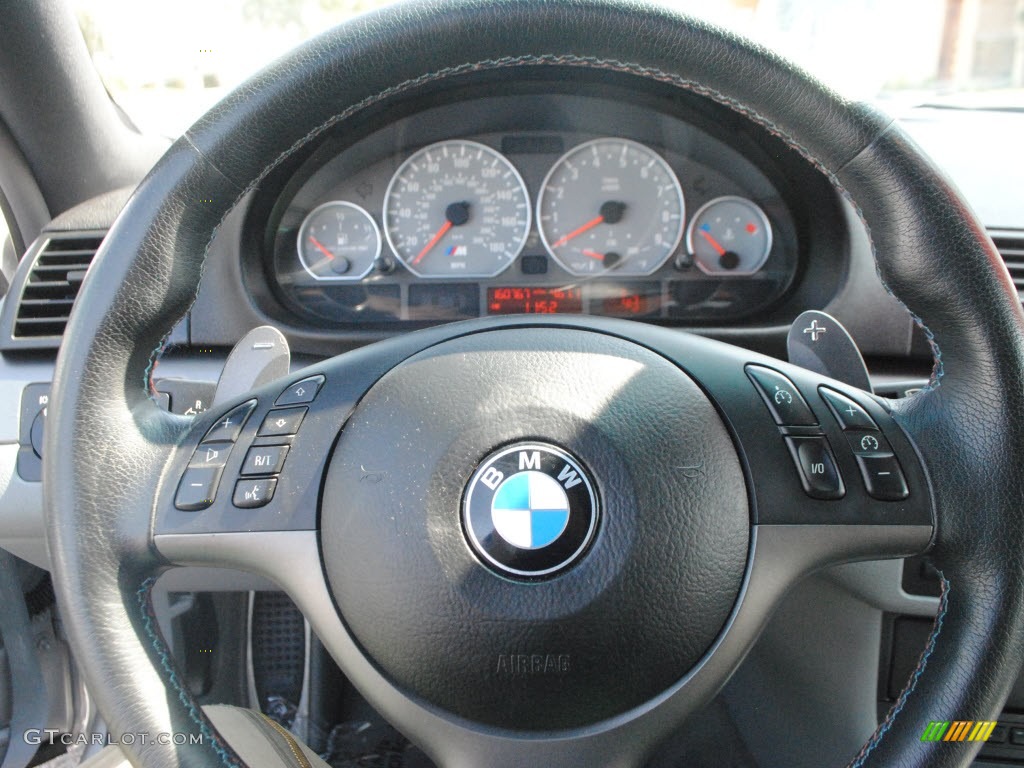 2005 BMW M3 Coupe Grey Steering Wheel Photo #71936817