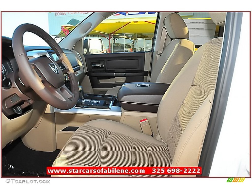 2012 Ram 1500 Lone Star Quad Cab - Bright White / Light Pebble Beige/Bark Brown photo #12