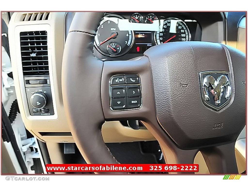 2012 Ram 1500 Lone Star Quad Cab - Bright White / Light Pebble Beige/Bark Brown photo #15