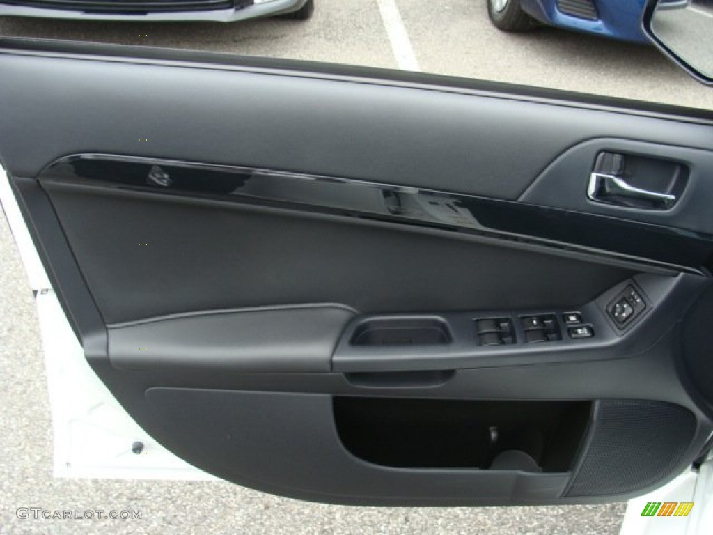 2012 Mitsubishi Lancer Evolution GSR Black Recaro Door Panel Photo #71939220