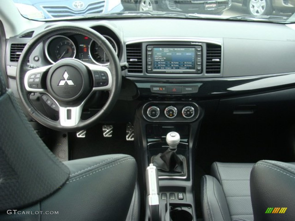 2012 Mitsubishi Lancer Evolution GSR Black Recaro Dashboard Photo #71939289