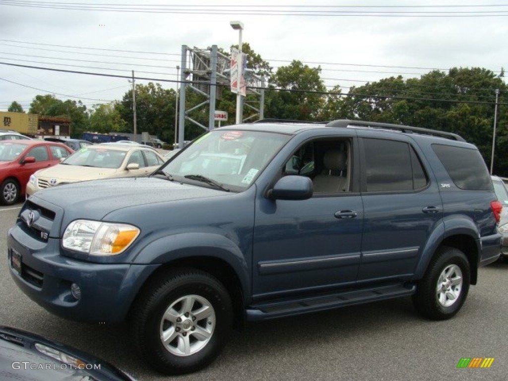 2007 Sequoia SR5 4WD - Bluesteel Mica / Taupe photo #3
