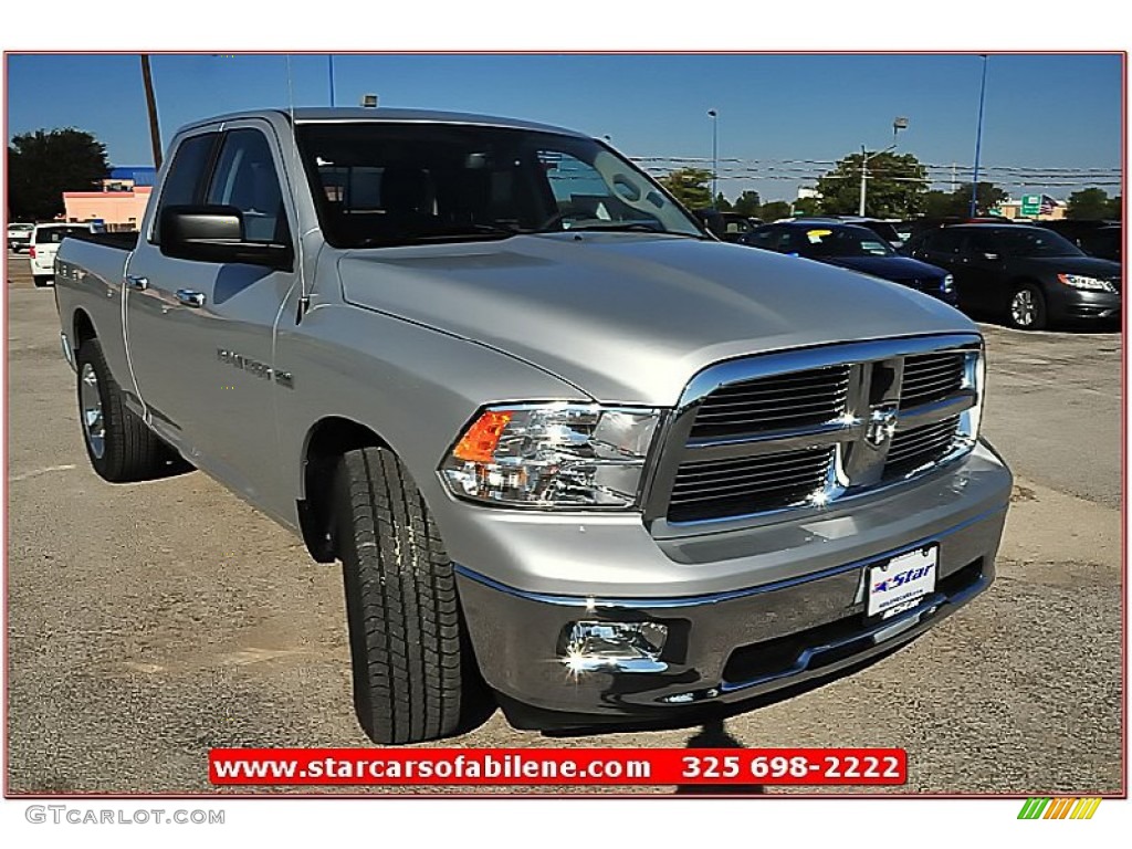 2012 Ram 1500 Lone Star Quad Cab - Bright Silver Metallic / Dark Slate Gray/Medium Graystone photo #9