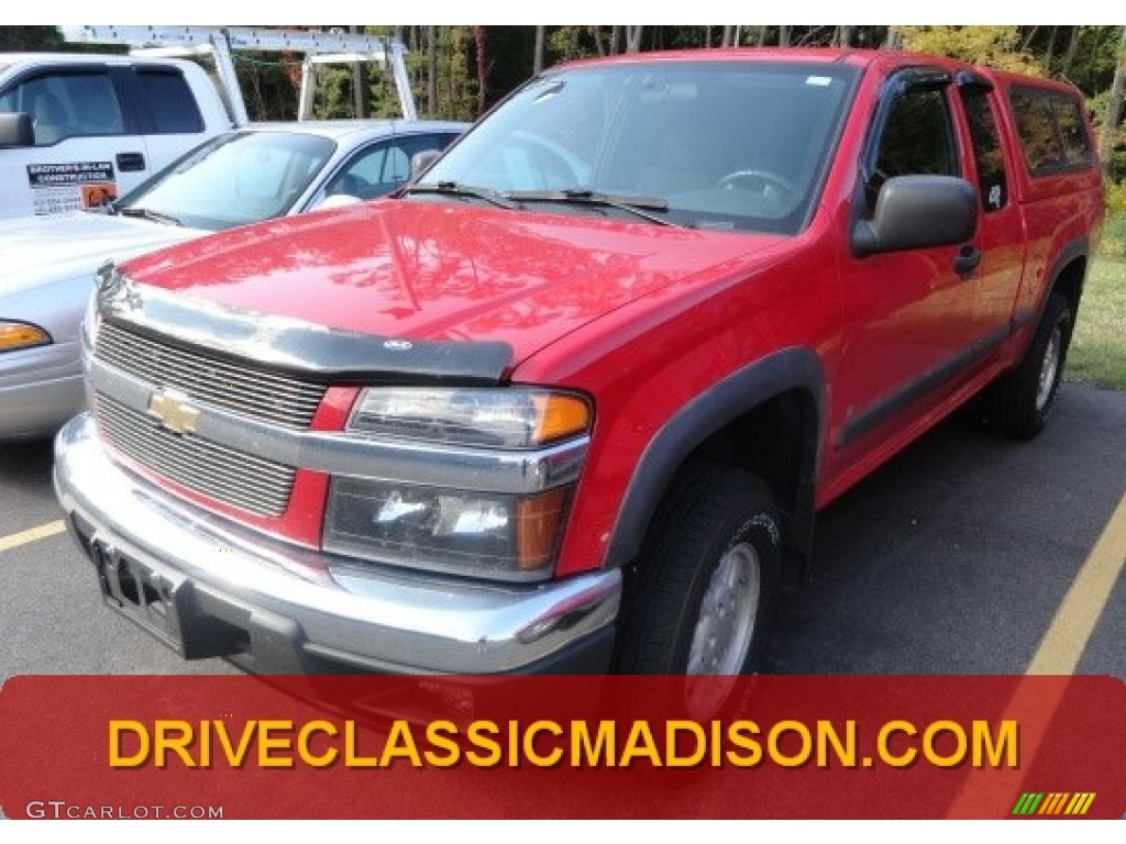 2007 Colorado LT Extended Cab 4x4 - Victory Red / Very Dark Pewter photo #1