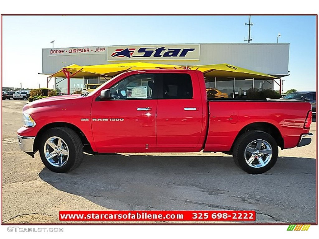 2012 Ram 1500 Lone Star Quad Cab - Flame Red / Dark Slate Gray/Medium Graystone photo #2