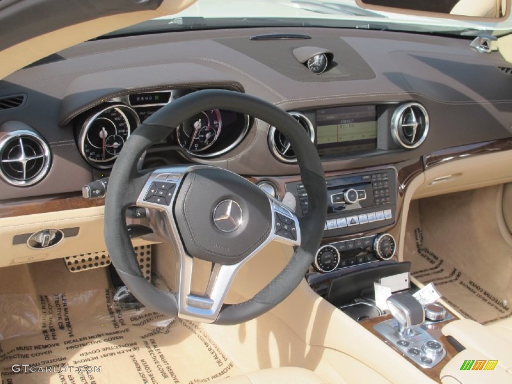 2013 Mercedes-Benz SL 63 AMG Roadster AMG Beige/Brown Dashboard Photo #71942521