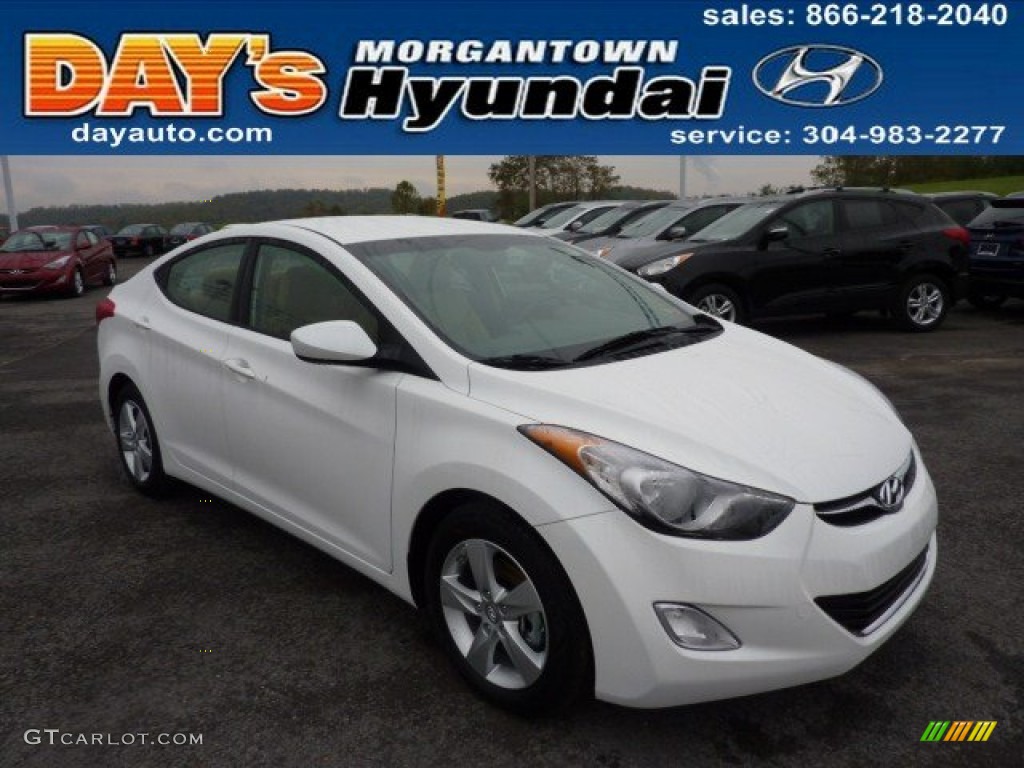 2013 Elantra GLS - Shimmering White / Beige photo #1