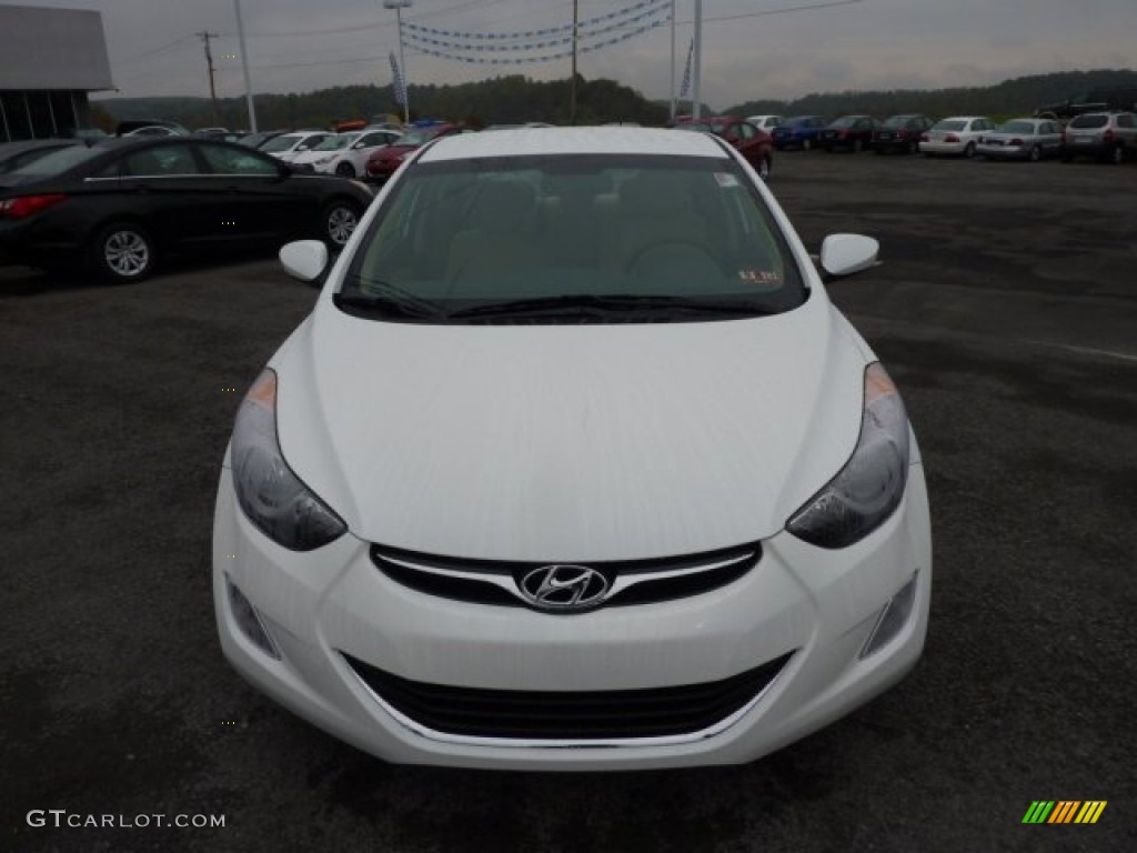 2013 Elantra GLS - Shimmering White / Beige photo #2