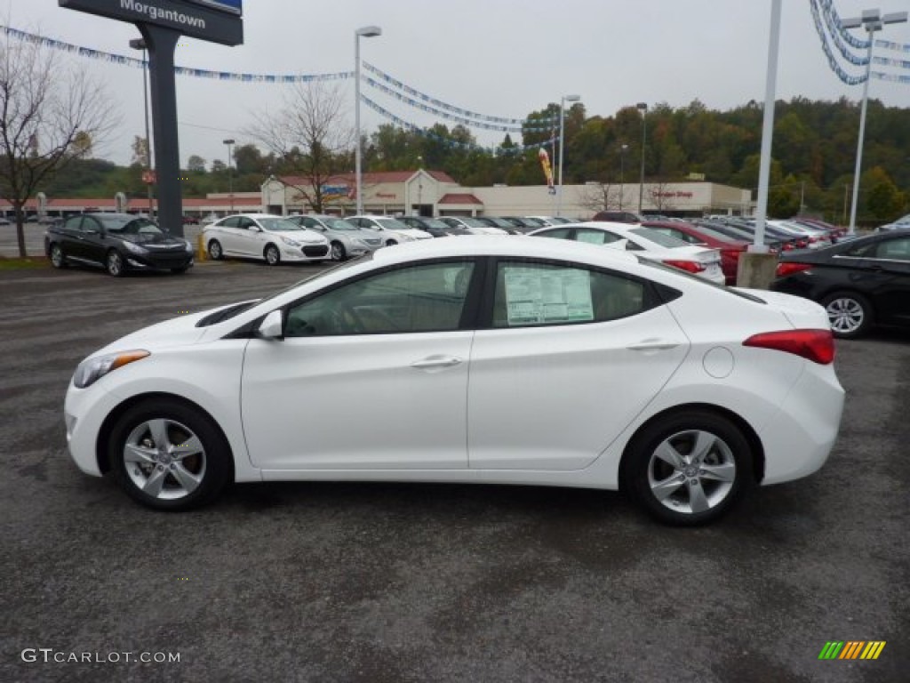 2013 Elantra GLS - Shimmering White / Beige photo #4
