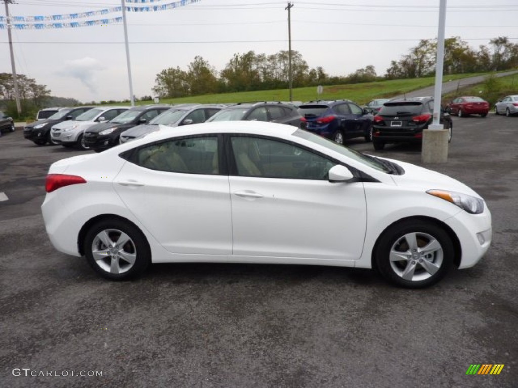 2013 Elantra GLS - Shimmering White / Beige photo #8