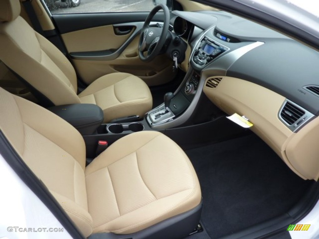 2013 Elantra GLS - Shimmering White / Beige photo #10