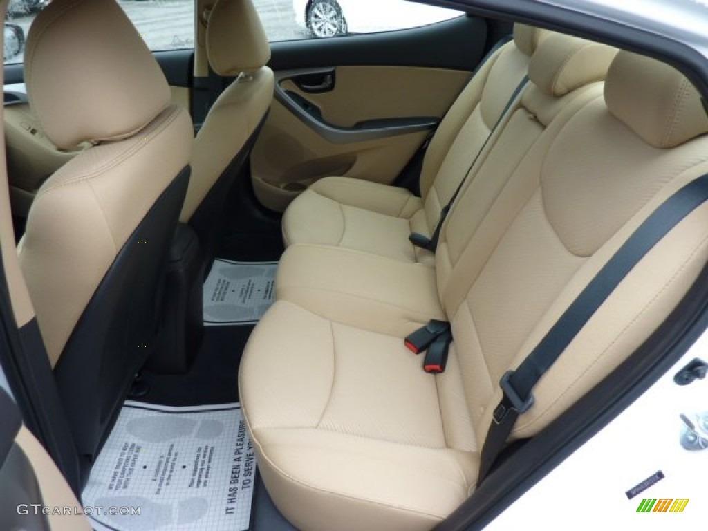 2013 Elantra GLS - Shimmering White / Beige photo #13