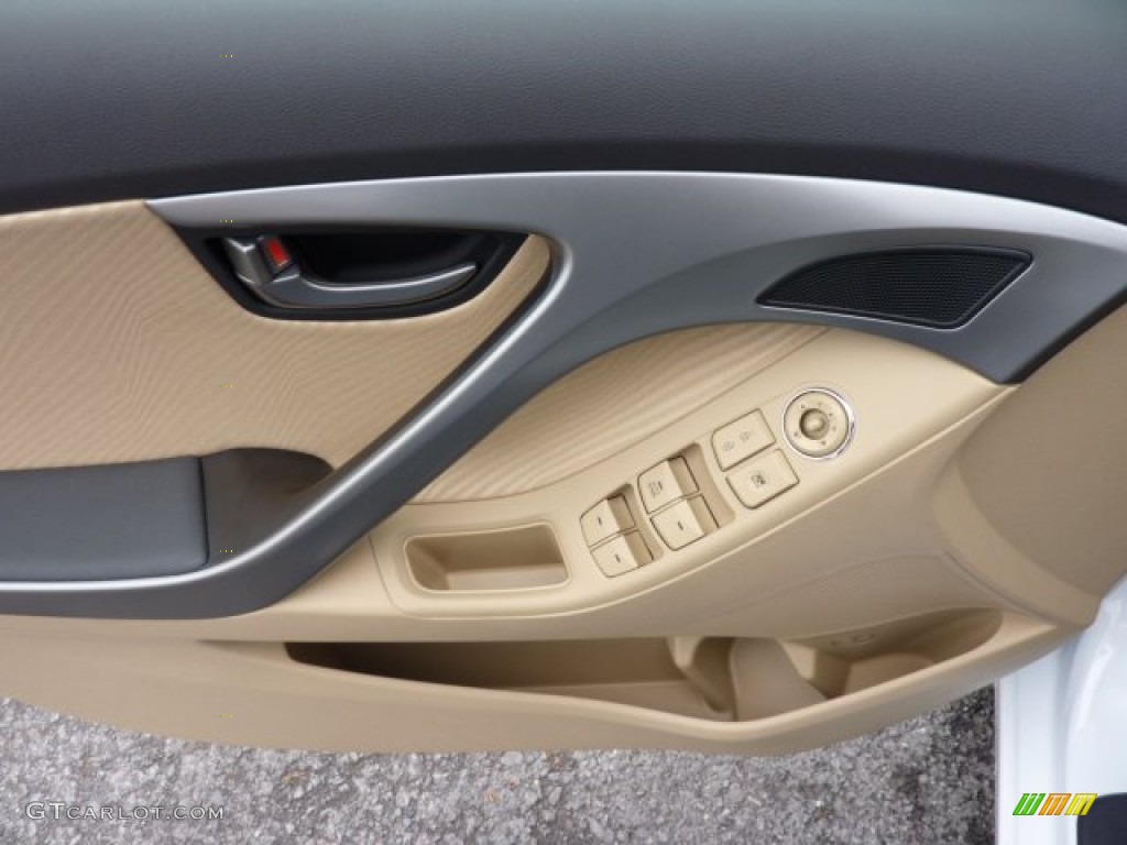 2013 Elantra GLS - Shimmering White / Beige photo #17