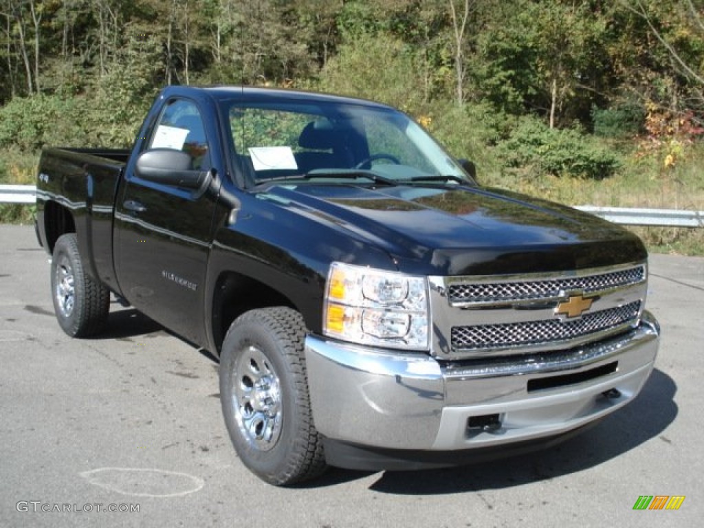 2013 Silverado 1500 Work Truck Regular Cab 4x4 - Black / Dark Titanium photo #2