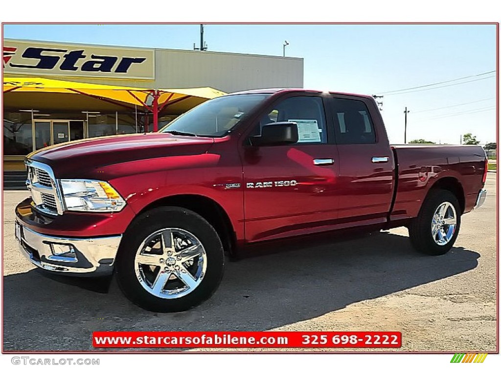 2012 Ram 1500 Lone Star Quad Cab - Deep Cherry Red Crystal Pearl / Light Pebble Beige/Bark Brown photo #1