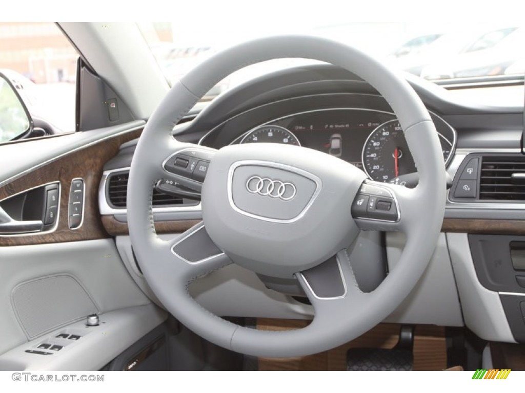 2013 Audi A7 3.0T quattro Prestige Titanium Gray Steering Wheel Photo #71944536