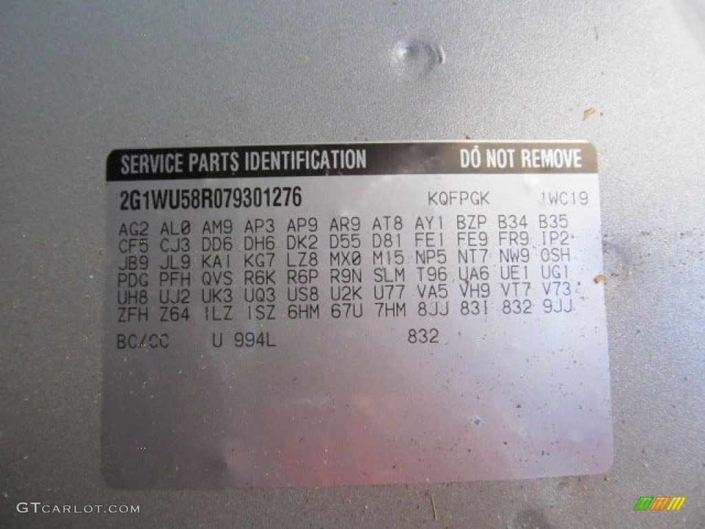 2007 Chevrolet Impala LTZ Color Code Photos