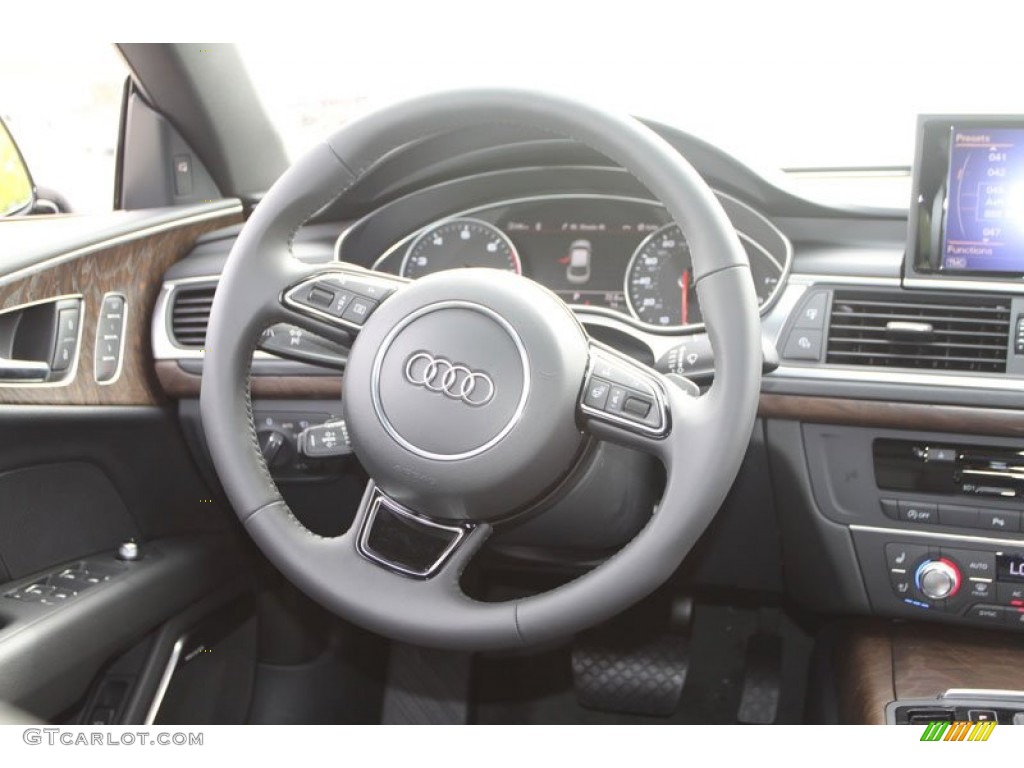 2013 Audi A7 3.0T quattro Prestige Black Steering Wheel Photo #71946046