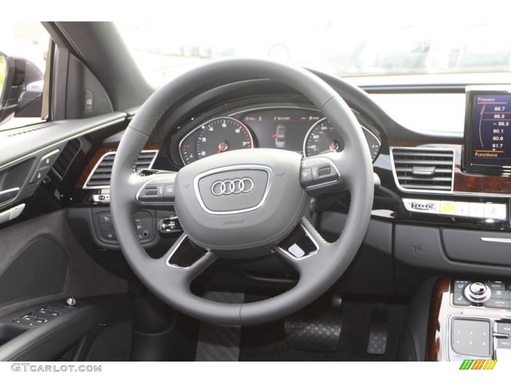 2013 Audi A8 L 4.0T quattro Black Steering Wheel Photo #71946772