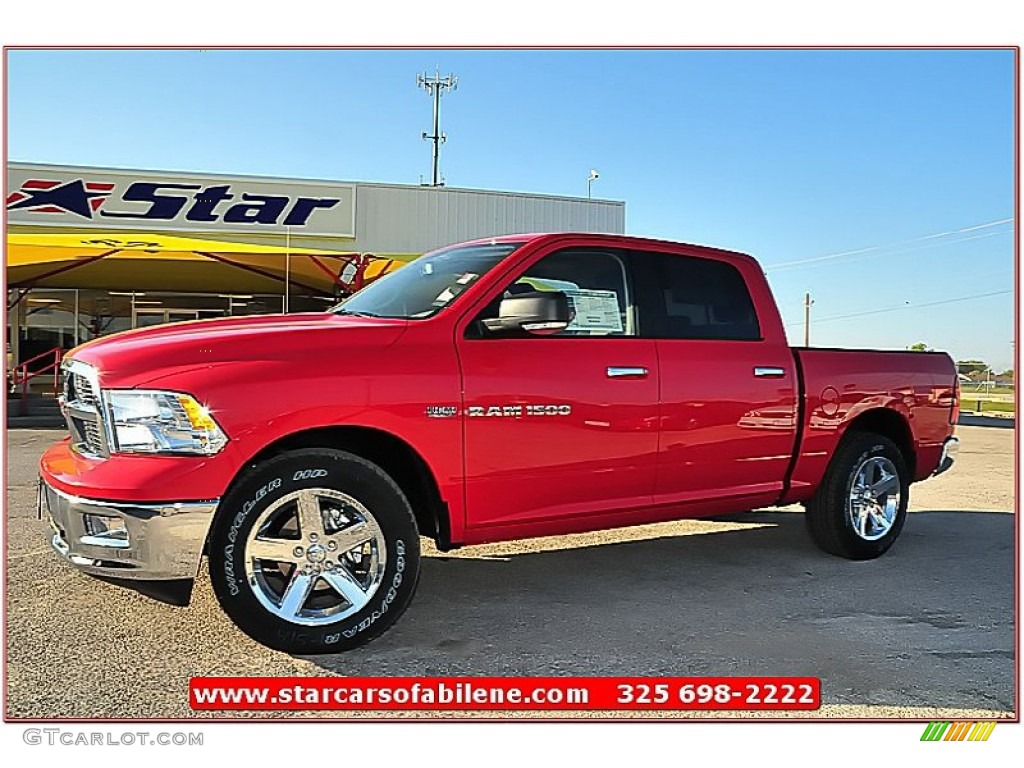 2012 Ram 1500 Lone Star Crew Cab - Flame Red / Dark Slate Gray/Medium Graystone photo #1