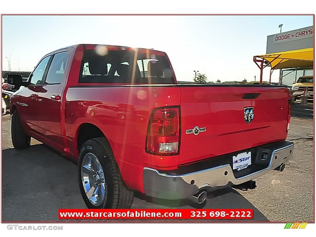 2012 Ram 1500 Lone Star Crew Cab - Flame Red / Dark Slate Gray/Medium Graystone photo #3