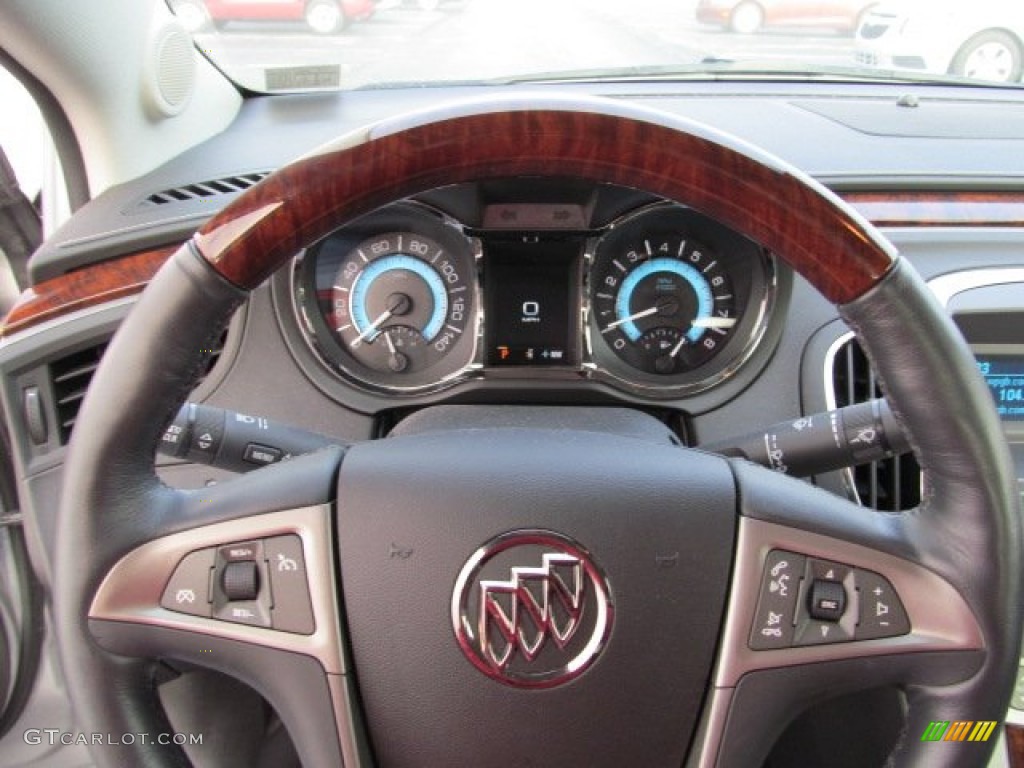 2012 Buick LaCrosse AWD Ebony Steering Wheel Photo #71949507