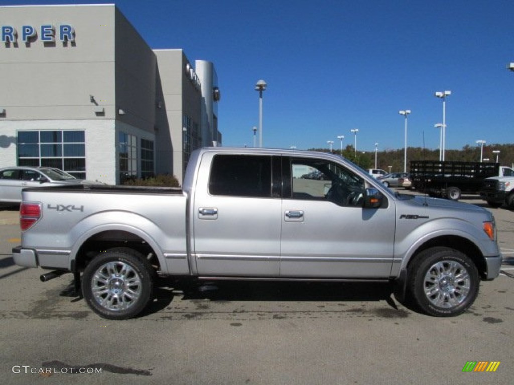 2010 F150 Platinum SuperCrew 4x4 - Ingot Silver Metallic / Sienna Brown Leather/Black photo #2