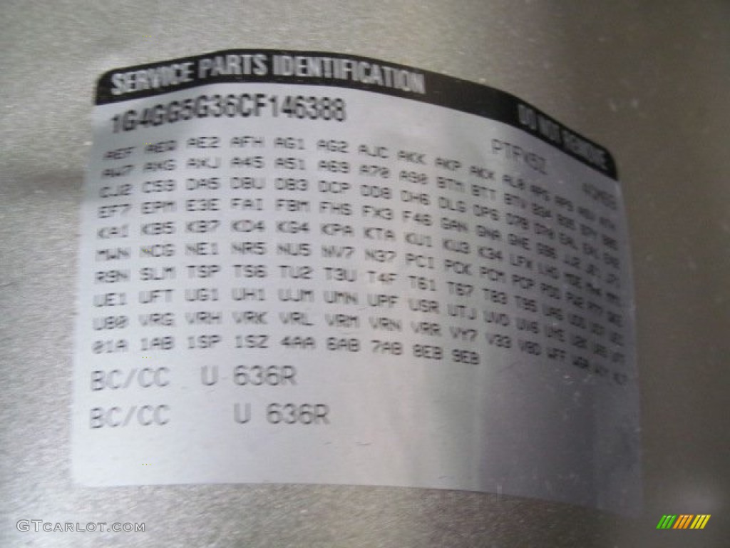 2012 LaCrosse Color Code 636R for Quicksilver Metallic Photo #71949646